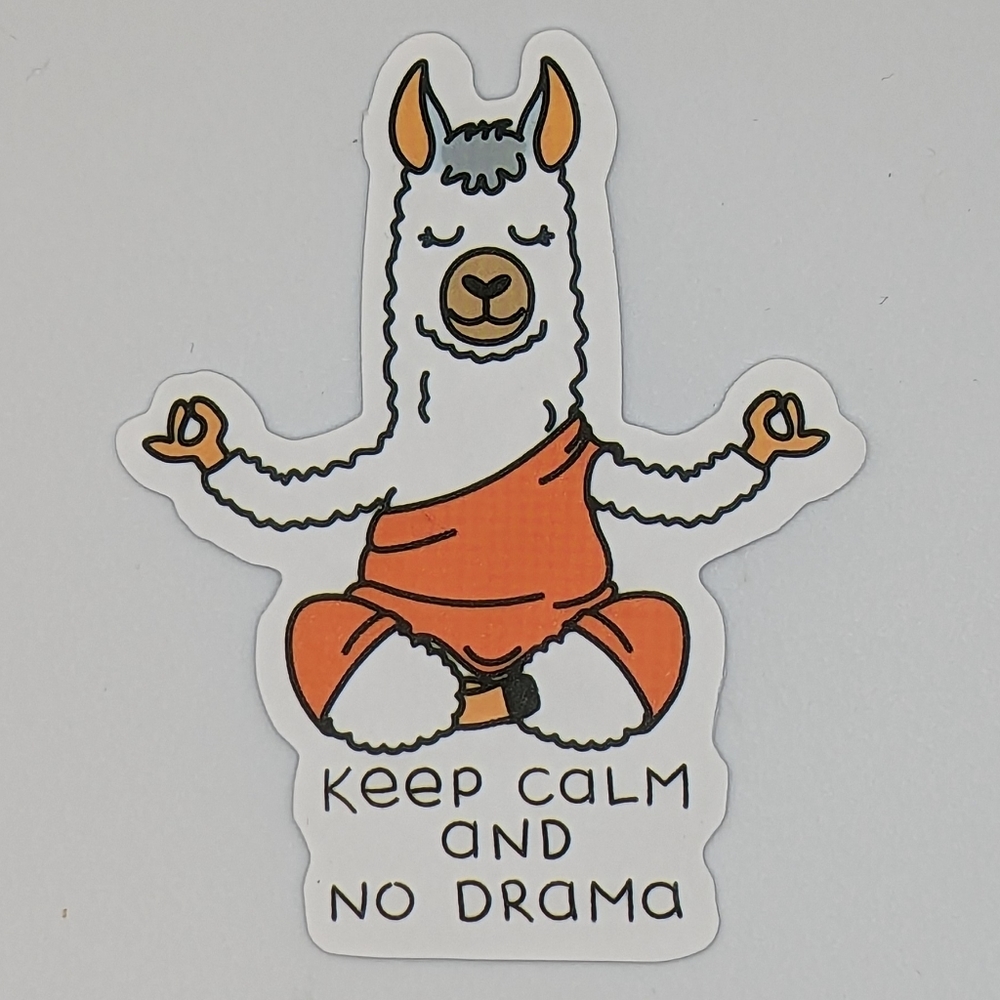Keep Calm and No Drama Llama Sticker